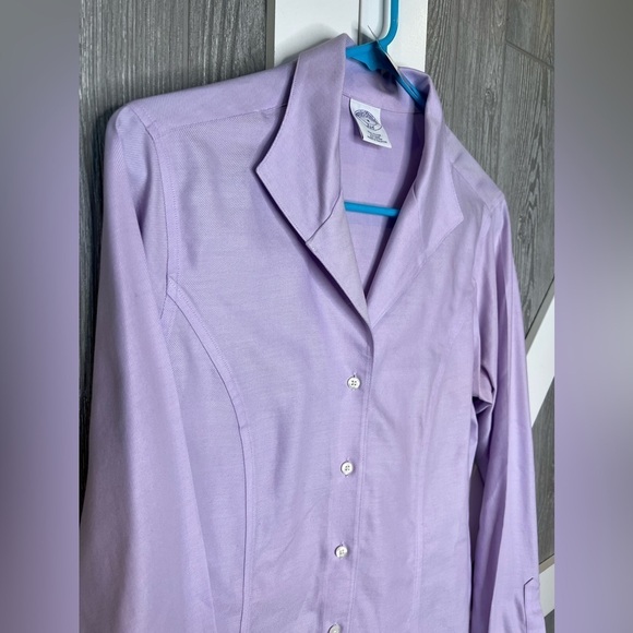 301. Brooks Bros. Semi-Fitted Non-Iron Lavender Women's Top Size 8 - Picture 8 of 8